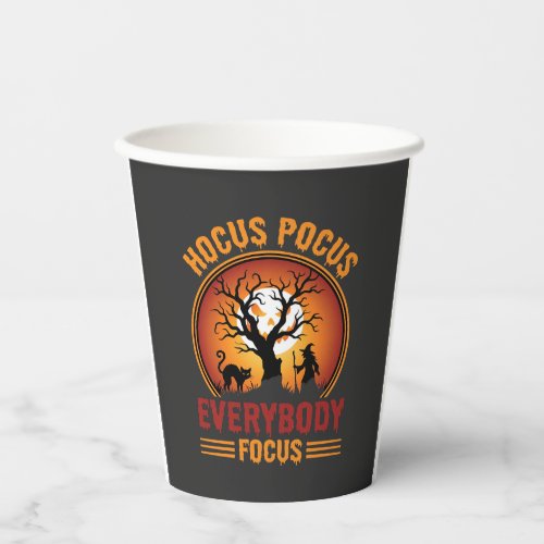 Halloween Hocus Pocus Everybody Focus Witch Tree Paper Cups