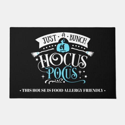 Halloween Hocus Pocus Food Allergy Friendly  teal Doormat