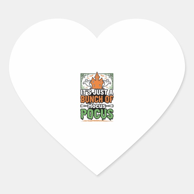 Halloween Hocus Pocus Quote Vector Design_1 Heart Sticker (Front)