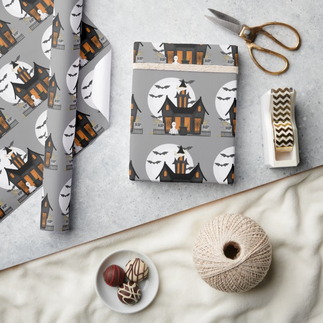Halloween Holiday Haunted House wrapping paper (Crafts)