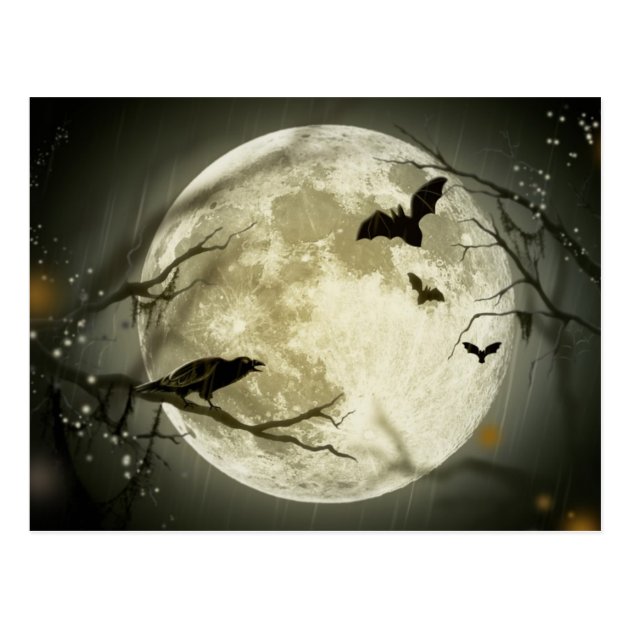 Halloween Holidays Mystery With Fairy Tale Moon Postcard