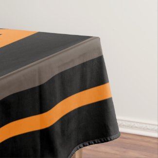 Halloween Home Black orange Stripes with Graveyard