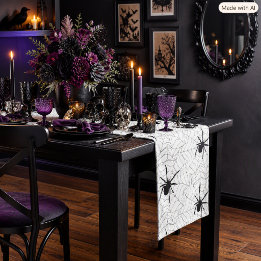 Halloween Home Décor Spider Web Short Table Runner