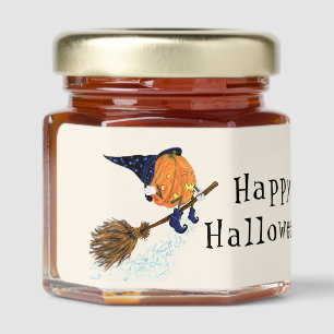 Halloween Honey Jar Favors Witch Pumpkin Flying