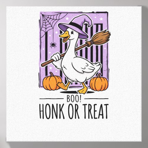 Halloween Honk or Treat Witch Goose Canvas Photo Tile