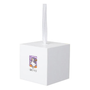 Halloween Honk or Treat Witch Goose Cube Ornament