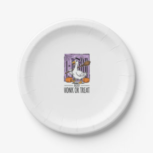 Halloween Honk or Treat Witch Goose Paper Plates