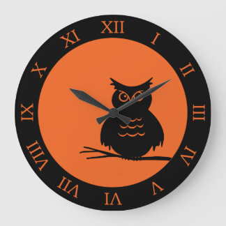 Halloween Hoot Owl Large Clock