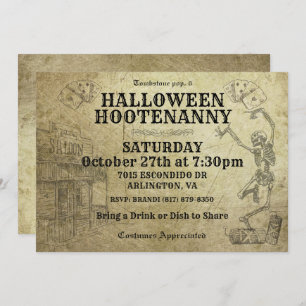 Halloween Hootenanny Wild West Party Invitations