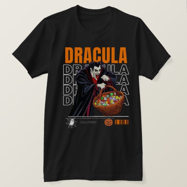 Halloween horror 2024, Dracula collects candy T-Shirt (Design Front)