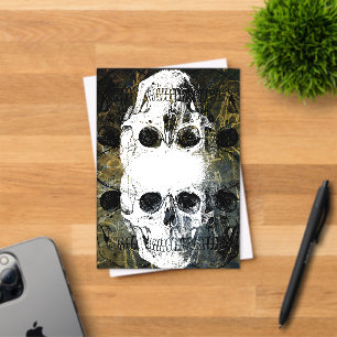 Halloween Horror - 3 Skulls Graffiti Burst Acrylic Invitations