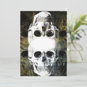 Halloween Horror - 3 Skulls Graffiti Burst Invitation