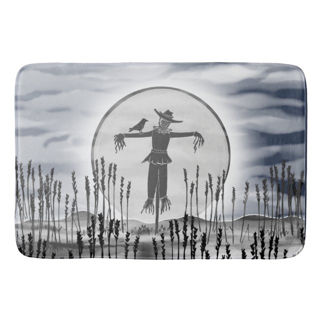 Halloween Horror Creepy Scarecrow Bath Mat (Front)
