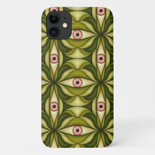 Halloween Horror Eyes Green Creepy Witchy Goth iPhone 11 Case