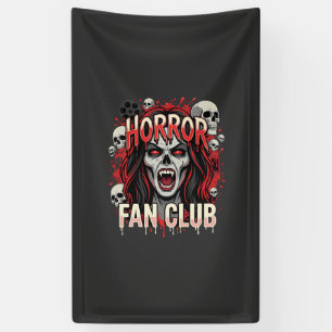 Halloween Horror Fan Club Vampire Skull Banner
