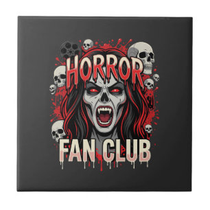 Halloween Horror Fan Club Vampire Skull Ceramic Tile