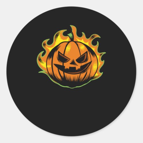 Halloween Horror Fun Cool Monsters Pumpkin Classic Round Sticker