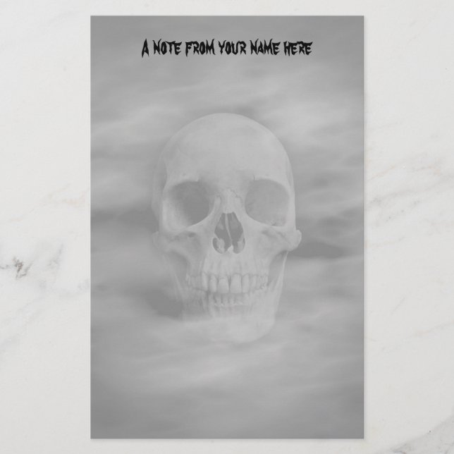 Halloween horror ghostly skull stationery (Front)