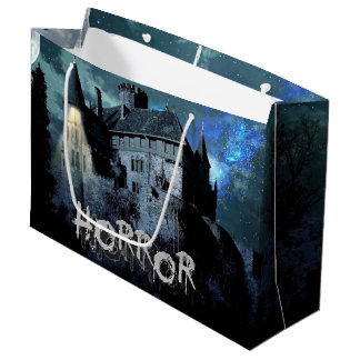 Halloween Horror haunted House Scary Blue Night Large Gift Bag