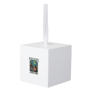 Halloween Horror Haunted Night Vintage Spooky_1 Cube Ornament