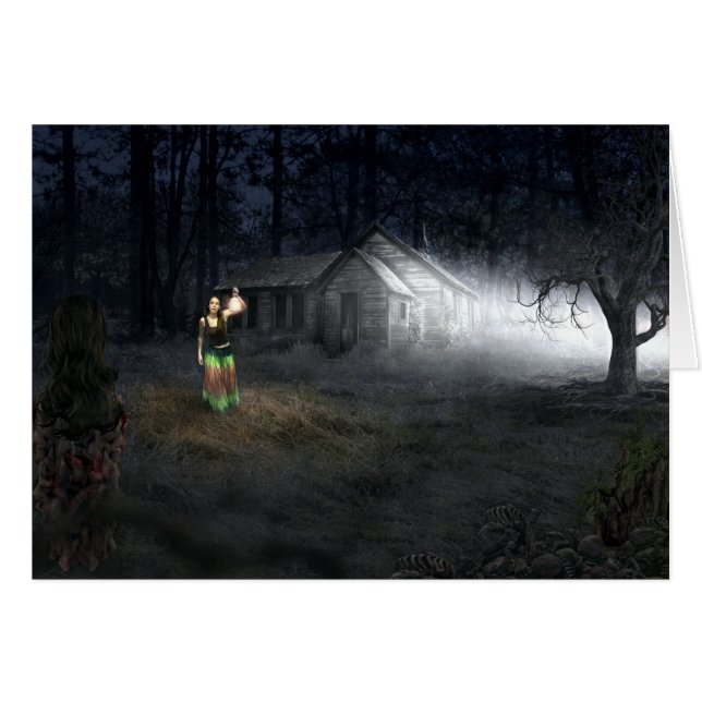 Halloween Horror House Cards (Front Horizontal)