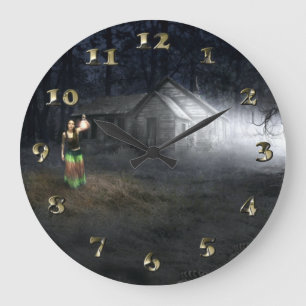 Halloween Horror House Large Clock