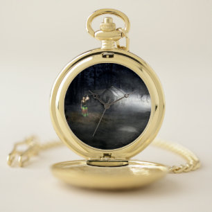 Halloween Horror House Pocket Watch