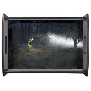 Halloween Horror House Serving Tray