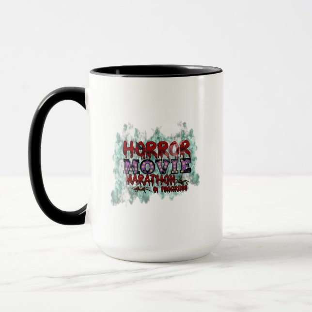 Halloween Horror Movie Marathon In Progress Mug (Left)