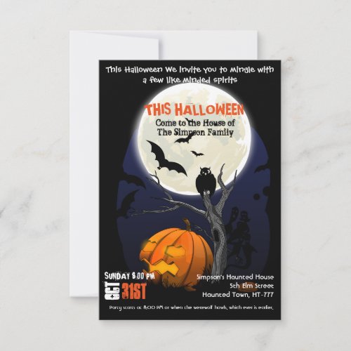 Halloween Horror Movie Poster Styled Invitation