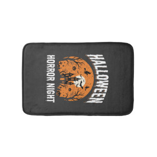 Halloween Horror Night Haunted Castle Vintage Bath Mat