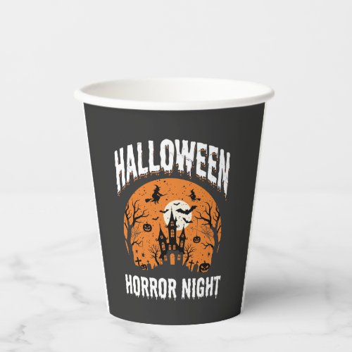 Halloween Horror Night Haunted Castle Vintage Paper Cups