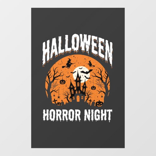 Halloween Horror Night Haunted Castle Vintage Window Cling