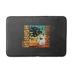 Halloween Horror Night Haunted House Vector_1 Bath Mat
