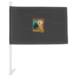 Halloween Horror Night Haunted House Vector_1 Car Flag