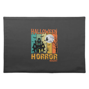 Halloween Horror Night Haunted House Vector_1 Cloth Placemat