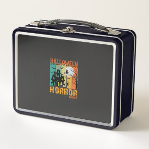 Halloween Horror Night Haunted House Vector_1 Metal Lunch Box