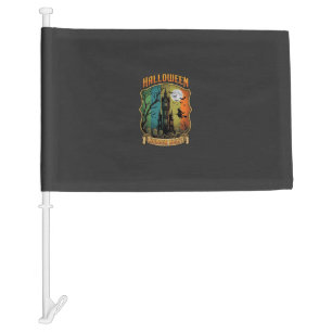 Halloween Horror Night Haunted House Witch Full Mo Car Flag