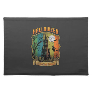 Halloween Horror Night Haunted House Witch Full Mo Cloth Placemat