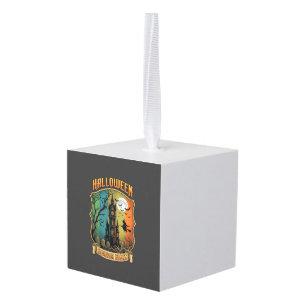 Halloween Horror Night Haunted House Witch Full Mo Cube Ornament