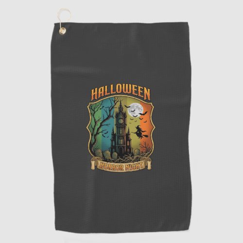 Halloween Horror Night Haunted House Witch Full Mo Golf Towel
