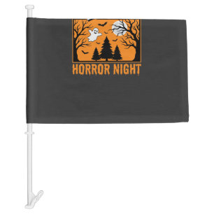 Halloween Horror Night Retro Ghost Forest Car Flag