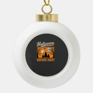 Halloween Horror Night Retro Ghost Forest Ceramic Ball Christmas Ornament
