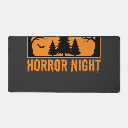 Halloween Horror Night Retro Ghost Forest Desk Mat