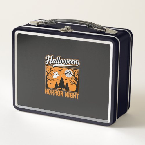 Halloween Horror Night Retro Ghost Forest Metal Lunch Box