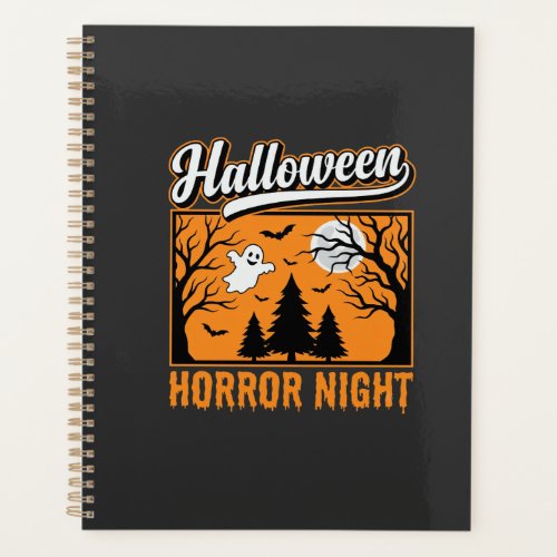 Halloween Horror Night Retro Ghost Forest Planner