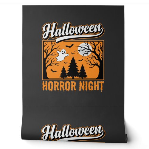 Halloween Horror Night Retro Ghost Forest Wallpaper
