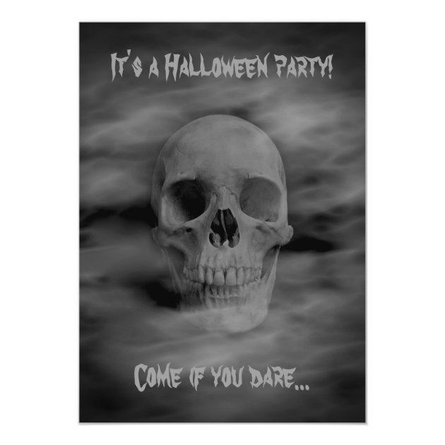 Halloween Horror Party Ghostly Skull Invitation