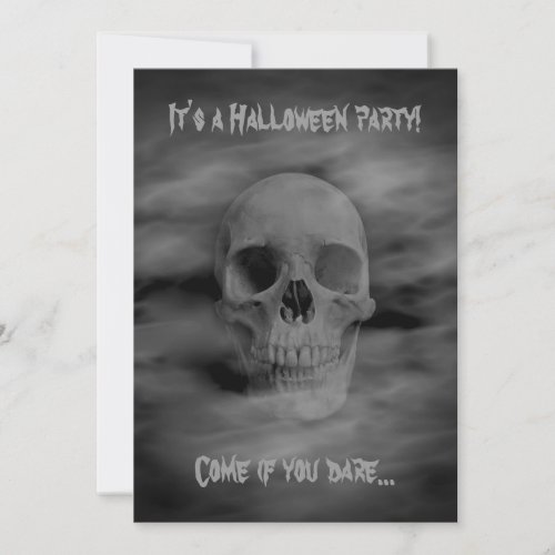 Halloween horror ghostly skull 5x7 party personalized invites