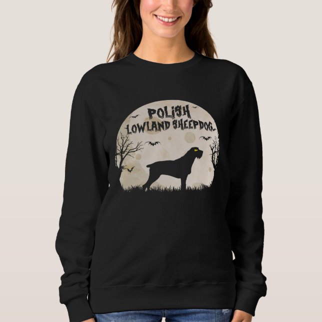 Halloween Horror Polish Lowland Sheepdog Sweatshirt (Front)